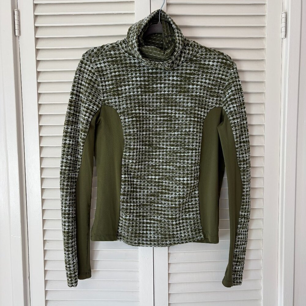 Nike Pro women's Hyperwarm olive green pullover turtleneck training top large - Picture 2 of 11